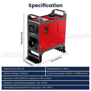 Nouveau Chauffage d'Air Diesel Hcalory 12V 24V 5-8KW pour Voiture, avec Réservoir 5L, Écran LCD, Contrôle à Distance via APP Bluetooth et Diffusion Vocale (Modèle 2022) - Product Image 2