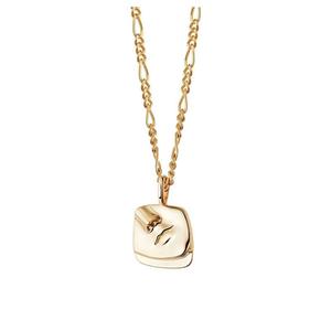 BINSHUO Body Art oro placcato 18K figura oro viso corpo ciondolo collana corpo faccia quadrato in acciaio inox pendente collana - Product Image 4