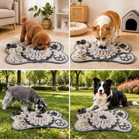 Tapis de renifflement en velours en forme d'os pour chien, jouet interactif d'enrichissement pour animaux de compagnie, puzzle d'entraînement olfactif et distributeur de nourriture lente pour chiots, usage quotidien