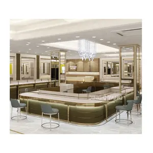 One-stop Service Custom Made Factory Supply Modern Gold Shop Design , Gold Showroom Counter Design