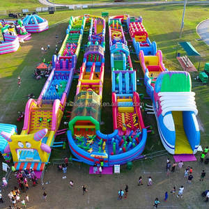 Terrain de jeu gonflable extérieur pour trampoline Intérieur Enfants Obstacles Paintball Course Château gonflable avec souffleurs Maison de rebond - Product Image 3