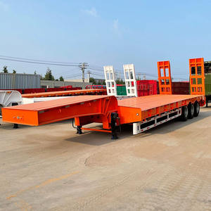 Remolque de 3 ejes, semirremolque de cama baja de 13 M para carga de pista de transporte, chasis de semirremolque de cama baja - Product Image 5