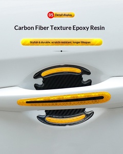 Pelindung Gagang Pintu Mobil Stiker Reflektif Perekat Epoksi Noctilucent Dekorasi Anti Gores Anti Benturan - Product Image 6