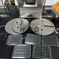 Commerciële elektrische automatische keukenmachine, multifunctionele groentesnijmachine voor aardappelchips en geraspte wortelen