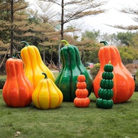Sculpture de citrouille en fibre de verre, faite à la main, écologique, durable, style Art déco moderne, fruits et légumes artificiels