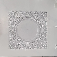 Assiettes jetables de luxe en plastique doré et argenté de 13 pouces carrées pour la décoration de table de fête, de mariage, d'événement à domicile