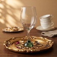 Verre à vin en cristal coloré Raymond Tulip 350 ml, verrerie artisanale au design contemporain, base bleu lac pour service à vin