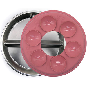 Bộ dụng cụ ăn dặm cho bé bằng thép không gỉ và silicon tái sử dụng, không vỡ, kiểu dáng hiện đại Lifetop, đĩa chia ngăn tròn 9 inch, có đế hút silicon - Product Image 4