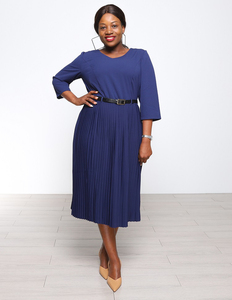 Vestido Formal de Oficina para Mujer, Talla Grande, Corte Recto, Largo hasta la Rodilla, Elegante, para Iglesia - Product Image 1