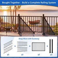 Kit de portail de terrasse en aluminium de 1,22 m x 0,91 m pour système de garde-corps de 0,91 m, portail de véranda DIY découpable pour terrasses, patios, jardins