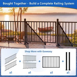 Kit de portail de terrasse en aluminium de 1,22 m x 0,91 m pour système de garde-corps de 0,91 m, portail de véranda DIY découpable pour terrasses, patios, jardins - Product Image 5