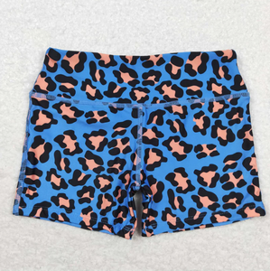 Shorts de vélo athlétiques respirants pour petites filles en Spandex/Polyester imprimés à motifs damier, léopard, éclairs et cactus - Product Image 3