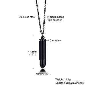 Collar con Colgante de Bala de Acero Inoxidable para Hombre, Chapado en Oro de 18k, Antideslustre, con Cadena, de Moda - Product Image 5