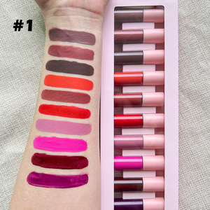 10 adet Mini liplabel Set su geçirmez liplabel özel etiket parlak mat özel Logo uzun ömürlü ruj seti - Product Image 3