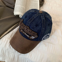 Casquette de baseball vintage personnalisée en denim délavé à 6 panneaux |   Unisexe 100% coton Boucle en métal Style délavé Hip Hop Streetwear Tout