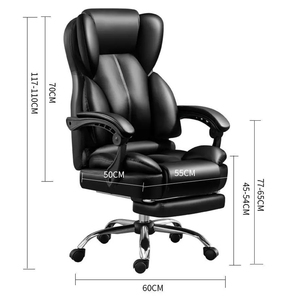 <span class=keywords><strong>Chaise</strong></span> de bureau de luxe en cuir inclinable ergonomique avec repose-pieds Cadeira Presidente <span class=keywords><strong>Chaise</strong></span> De Bureau Ergonomique - Product Image 6
