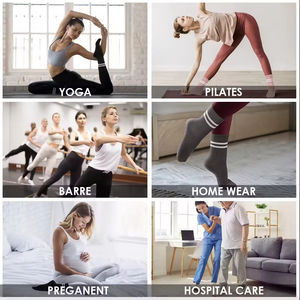 מותאם אישית נשים מלא jacquard נגד החלקה pilates יוגה גרביים חתוכים קצה לוגו חדר כושר צוות - Product Image 5