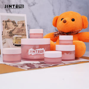 Frascos de creme plástico <span class=keywords><strong>PETG</strong></span> fosco para cosméticos, em estoque, 0,5 onças, 1 onça, 4 onças, 6 onças e 8 onças, com tampa rosa, para protetor labial, recipientes de manteiga corporal - Product Image 6