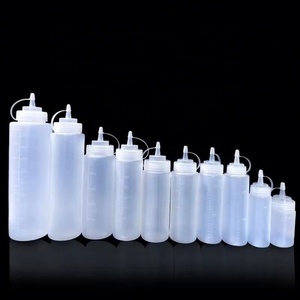 Bouteilles en plastique de qualité alimentaire de 8 oz, 16 oz, 32 oz à large ouverture pour vinaigrette, ketchup, condiments, sauces, eau, huile – Bouteilles souples à presser - Product Image 1