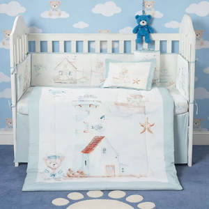 Juego de Ropa de Cama para Cuna de Bebé, 100% Algodón Orgánico, Diseño de Osito de Dibujos Animados, para Recién Nacidos - Product Image 2