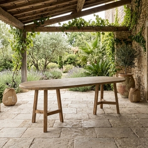 Mesa de Comedor para Exteriores Arnaud, Madera Sólida, para Patio, Jardín, Restaurante, Muebles de Exterior - Product Image 6