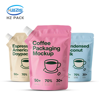 Pochette souple personnalisée avec bec verseur, impression héliogravure, qualité alimentaire, pour emballage de café, lait, yaourt, jus de fruits liquides