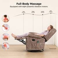 Fauteuil inclinable manuel large personnalisable en microfibre avec massage et fonction pivotante pour petits espaces, couleur de tissu disponible en marque privée