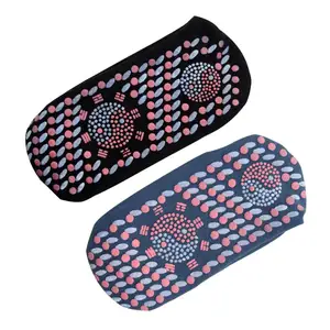 Non-slip dots hot far infrared heat keeper sports therapy foot thermal self heating magnetic massage heated socks