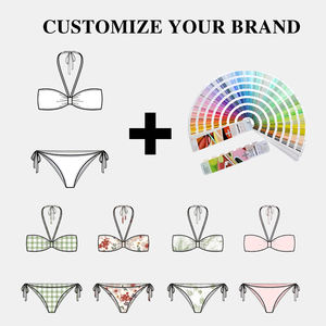 เซ็ตบิกินี่สุดหรูสำหรับผู้หญิงชุดบิกินี่2ชิ้นพิมพ์ลายดอกไม้ลายเสือดาวหรือรูปสัตว์ - Product Image 2