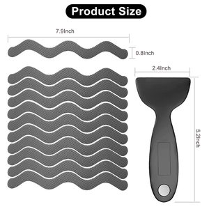 Xuri grigio antiscivolo adesivo da bagno impermeabile vasca da bagno nastro antiscivolo per piscina vasca da bagno pavimento scale - Product Image 4