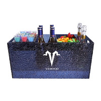 Secchiello per Ghiaccio Illuminato Grande con Portafrutta, Portabicchieri Integrato, Supporto per Vino, per KTV, Nightclub, Snack, Champagne e Birra