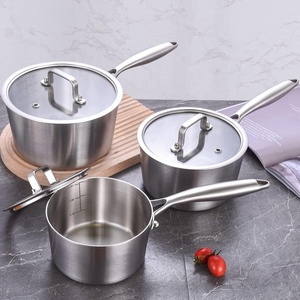 Casserole à induction en acier inoxydable à trois épaisseurs avec couvercle Casserole <span class=keywords><strong>du</strong></span> <span class=keywords><strong>chef</strong></span> et casserole PFOA-FREE ustensiles de cuisine - Product Image 2