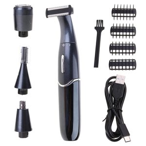 4in1 Rechargeable Stainless Steel Rotary Electric Trimmer <b>Face</b>/Bikini/Body IPX5 Waterproof USB <b>Shaver</b> Epilator <b>Women</b> Men - Product Image 1