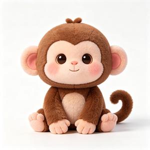 Portachiavi in Peluche di Animali dello Zoo in Cotone PP Personalizzato, Macaco, Gibbon, Scimmia Dorata, Unisex, Vendita all'Ingrosso - Product Image 2