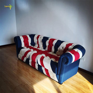 Union Jack Cheterfield Tufted Buttoned 2 Seater Patchwork <strong>Velvet</strong> <strong>Sofa</strong> Hotel Old Chesterfield <strong>Crushed</strong> <strong>Velvet</strong> Couch <strong>Sofa</strong> - Product Image 5