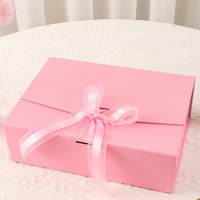 Boîte cadeau rigide pliable personnalisée avec nœud en ruban et insert en mousse pour bijoux et emballages cadeaux de fêtes