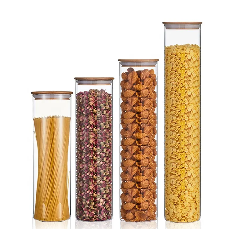 Pots à épices alimentaires en verre Borosilicate avec couvercle, grand récipient de cuisine de Style campagnard et personnalisé avec couvercle, pièces