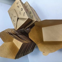 Boîte à hamburger en papier kraft brun de haute qualité, recyclable, écologique, prix d'usine, pliable, pour sushi, fast-food, avec laminage mat