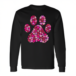 T-shirt a maniche lunghe Paw Print Hearts Dog Lover - Product Image 2