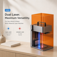 Laser Sparrow H102 Dual Laser 10W 2W Dioda Inframerah Mudah Digunakan Mesin Pengukir untuk Logam Perhiasan Kayu Kulit