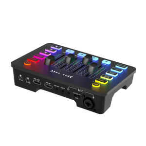 Capture vidéo <span class=keywords><strong>HDMI</strong></span> USB pour vlog et diffusion en direct |   Table de mixage audio pour jeux, <span class=keywords><strong>carte</strong></span> <span class=keywords><strong>son</strong></span> USB, interface audio, contrôleur DJ, console numérique - Product Image 1