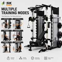 Machine de musculation SK tout-en-un avec barre Smith, cage de musculation, banc de musculation, équipement d'entraînement commercial compatible, ensemble professionnel