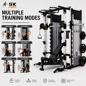 Máquina <span class=keywords><strong>de</strong></span> <span class=keywords><strong>Gimnasio</strong></span> SK Todo en Uno, Entrenador con Cable, Barra Smith, Jaula <span class=keywords><strong>de</strong></span> Potencia, Banco <span class=keywords><strong>de</strong></span> Pesas, Equipo <span class=keywords><strong>de</strong></span> Entrenamiento Comercial Compatible, Set Profesional - Product Image 3