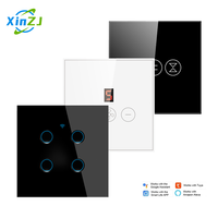 Interrupteur intelligent mural tactile Tuya XZJ Wifi pour variateur de rideaux électriques, prise EU pour la maison