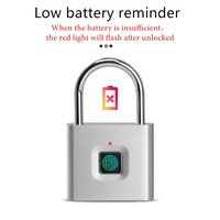 Serrure de porte intelligente noire et argentée sans clé, rechargeable par USB, avec empreinte digitale, déverrouillage rapide, en alliage de zinc, puce auto-développée