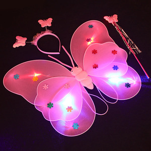 Glowing <b>Butterfly</b> <b>Wings</b> Three Piece Set For Children Birthday Party <b>Costume</b> Props Digital Printing Easy Assemble - Product Image 3