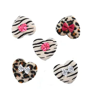 Simei Heart-shaped velvet ultra-soft crystal velvet polyester leopard print loose powder puff