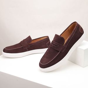 Mocasines sin cordones para hombre, de verano, de cuero genuino, transpirables, de gamuza, con suela suave, informales, cómodos, duraderos y elegantes - Product Image 3
