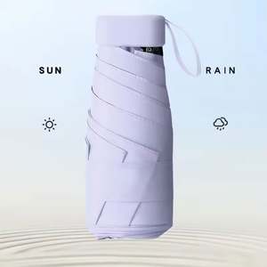 Nouveau design Parapluie de marque pliable en cinq sections, mini parapluie de poche soleil/pluie, cadeaux d'affaires, boîte rigide, protection UV - Product Image 6