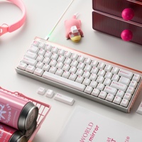 XVX Wholesale Glaze Ceramic Keycaps 120 Keys Pink Heart Crush Keycaps Cherry Profile for Mechanical Keyboards for Gift